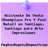 Asistente De Venta (Reemplazo Pre Y Post Natal) en Santiago, Santiago para Arte Impresiones