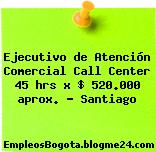 Ejecutivo de Atención Comercial Call Center 45 hrs x $ 520.000 aprox. – Santiago