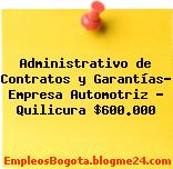 Administrativo de Contratos y Garantías- Empresa Automotriz – Quilicura $600.000