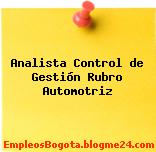 Analista Control de Gestión Rubro Automotriz
