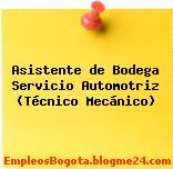 Asistente de Bodega Servicio Automotriz (Técnico Mecánico)