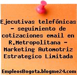 Ejecutivas telefónicas – seguimiento de cotizaciones email en R.Metropolitana – Marketing Automotriz Estrategico Limitada