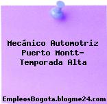 Mecánico Automotriz Puerto Montt- Temporada Alta