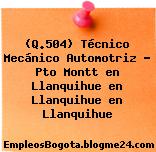 (Q.504) Técnico Mecánico Automotriz – Pto Montt en Llanquihue en Llanquihue en Llanquihue