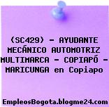 (SC429) – AYUDANTE MECÁNICO AUTOMOTRIZ MULTIMARCA – COPIAPÓ – MARICUNGA en Copiapo