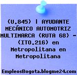 (U.845) | AYUDANTE MECÁNICO AUTOMOTRIZ MULTIMARCA (RUTA 68) – (ITO.216) en Metropolitana en Metropolitana