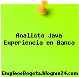 Analista Java Experiencia en Banca