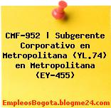 CMF-952 | Subgerente Corporativo en Metropolitana (YL.74) en Metropolitana (EY-455)
