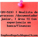 (DV-519) | Analista de procesos /documentador junior. | área TI Con experiencia en banca/finanzas