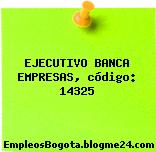EJECUTIVO BANCA EMPRESAS, código: 14325