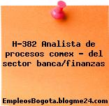 H-382 Analista de procesos comex – del sector banca/finanzas