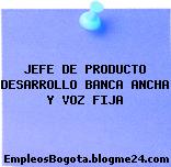 JEFE DE PRODUCTO DESARROLLO BANCA ANCHA Y VOZ FIJA