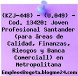 (KZJ-448) – (U.049) – Cod. 13420: Joven Profesional Santander (para áreas de Calidad, Finanzas, Riesgos y Banca Comerciall) en Metropolitana