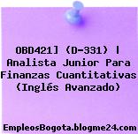OBD421] (D-331) | Analista Junior Para Finanzas Cuantitativas (Inglés Avanzado)