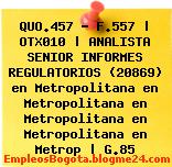 QUO.457 – F.557 | OTX010 | ANALISTA SENIOR INFORMES REGULATORIOS (20869) en Metropolitana en Metropolitana en Metropolitana en Metropolitana en Metrop | G.85