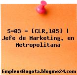 S-03 – [CLR.105] | Jefe de Marketing. en Metropolitana