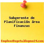 Subgerente de Planificación área Finanzas