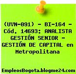 (UVN-091) – BI-164 – Cód. 14693: ANALISTA GESTIÓN SENIOR – GESTIÓN DE CAPITAL en Metropolitana