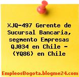 XJQ-497 Gerente de Sucursal Bancaria, segmento Empresas QJ034 en Chile – (YQ86) en Chile