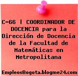 C-66 | COORDINADOR DE DOCENCIA para la Dirección de Docencia de la Facultad de Matemáticas en Metropolitana