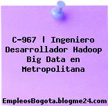C-967 | Ingeniero Desarrollador Hadoop Big Data en Metropolitana
