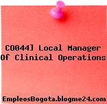 CO044] Local Manager Of Clinical Operations