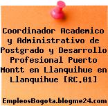Coordinador Academico y Administrativo de Postgrado y Desarrollo Profesional Puerto Montt en Llanquihue en Llanquihue [RC.01]