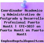 Coordinador Academico y Administrativo de Postgrado y Desarrollo Profesional Puerto Montt | (FE-383) en Puerto Montt en Puerto Montt