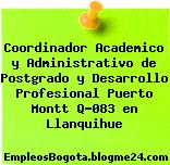 Coordinador Academico y Administrativo de Postgrado y Desarrollo Profesional Puerto Montt Q-083 en Llanquihue