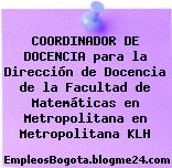 COORDINADOR DE DOCENCIA para la Dirección de Docencia de la Facultad de Matemáticas en Metropolitana en Metropolitana KLH