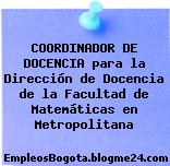 COORDINADOR DE DOCENCIA para la Dirección de Docencia de la Facultad de Matemáticas en Metropolitana