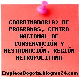 COORDINADOR(A) DE PROGRAMAS, CENTRO NACIONAL DE CONSERVACIÓN Y RESTAURACIÓN, REGIÓN METROPOLITANA