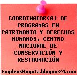 COORDINADOR(A) DE PROGRAMAS EN PATRIMONIO Y DERECHOS HUMANOS, CENTRO NACIONAL DE CONSERVACIÓN Y RESTAURACIÓN