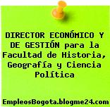 DIRECTOR ECONÓMICO Y DE GESTIÓN para la Facultad de Historia, Geografía y Ciencia Política