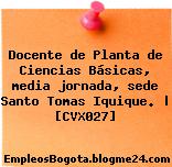Docente de Planta de Ciencias Básicas, media jornada, sede Santo Tomas Iquique. | [CVX027]
