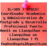 IL-385 | (P915) Coordinador Academico y Administrativo de Postgrado y Desarrollo Profesional Puerto Montt en Llanquihue en Llanquihue en Llanquihue | PL