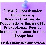 (IT943) Coordinador Academico y Administrativo de Postgrado y Desarrollo Profesional Puerto Montt en Llanquihue en Llanquihue