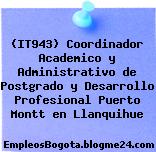 (IT943) Coordinador Academico y Administrativo de Postgrado y Desarrollo Profesional Puerto Montt en Llanquihue