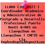 LLA68 [JVF.657] | Coordinador Academico y Administrativo de Postgrado y Desarrollo Profesional Puerto Montt Q-083 en Llanquihue en Llanquihue | CWF35 en Lla