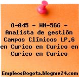 O-045 – WN-566 – Analista de gestión Campos Clínicos LP.6 en Curico en Curico en Curico en Curico
