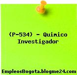 (P-534) – Quimico Investigador