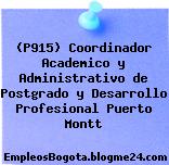 (P915) Coordinador Academico y Administrativo de Postgrado y Desarrollo Profesional Puerto Montt