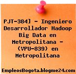 PJT-384] – Ingeniero Desarrollador Hadoop Big Data en Metropolitana – (VPU-839) en Metropolitana