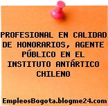 PROFESIONAL EN CALIDAD DE HONORARIOS, AGENTE PÚBLICO EN EL INSTITUTO ANTÁRTICO CHILENO