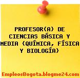 PROFESOR(A) DE CIENCIAS BÁSICA Y MEDIA (QUÍMICA, FÍSICA Y BIOLOGÍA)
