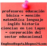 profesores educación básica – mención matemática lenguaje inglés historia ciencias en Los Lagos – corporación del sector educacional