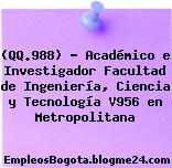 (QQ.988) – Académico e Investigador Facultad de Ingeniería, Ciencia y Tecnología V956 en Metropolitana