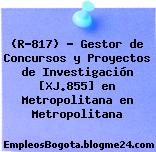 (R-817) – Gestor de Concursos y Proyectos de Investigación [XJ.855] en Metropolitana en Metropolitana