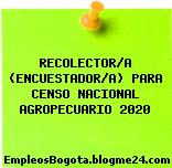 RECOLECTOR/A (ENCUESTADOR/A) PARA CENSO NACIONAL AGROPECUARIO 2020