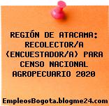 REGIÓN DE ATACAMA: RECOLECTOR/A (ENCUESTADOR/A) PARA CENSO NACIONAL AGROPECUARIO 2020